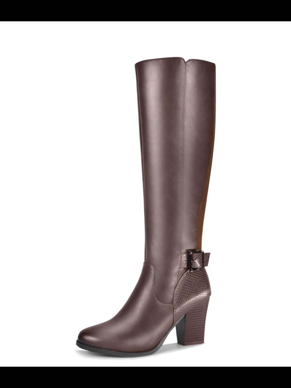 Brown Chunky Heeled Tall Boots Size 6 Like New